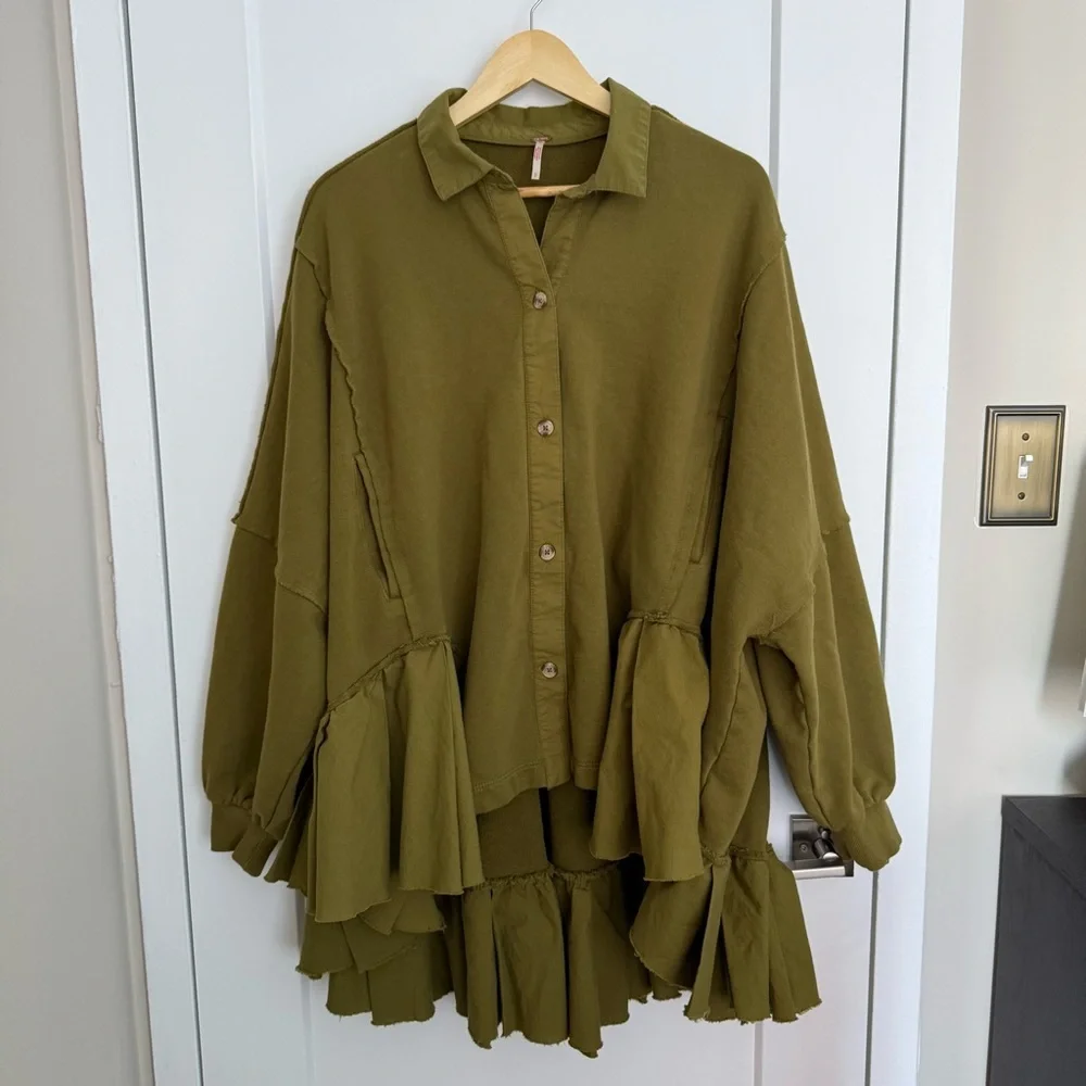 Free People - Button-Up Sweatshirt - Grape Leaves - Picture 3 of 10